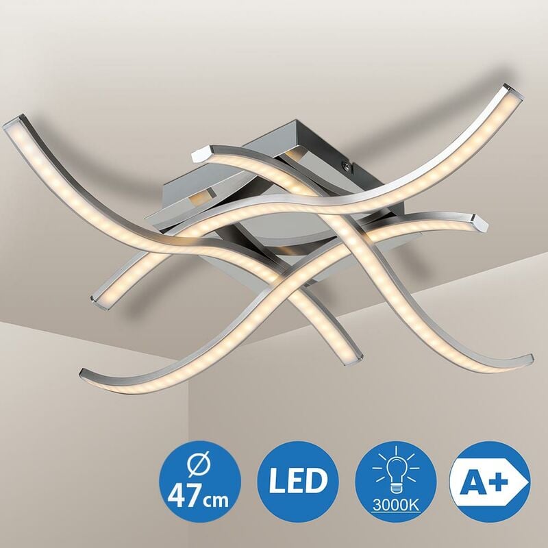 foto del prodotto bakaji lampadario plafoniera 15w luce bianco caldo 3000k 1200lm design moderno metallo