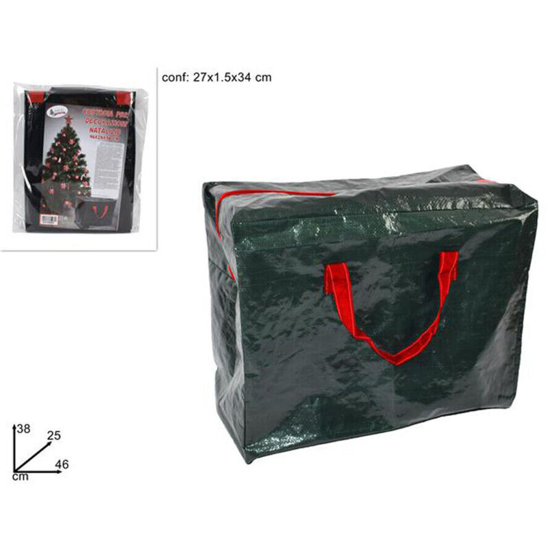 foto del prodotto bakaji lupex shop custodia a sacco in plastica porta decorazioni di natale, albero di natale e varie oggettistiche, dimensioni 46x25x38cm cod.