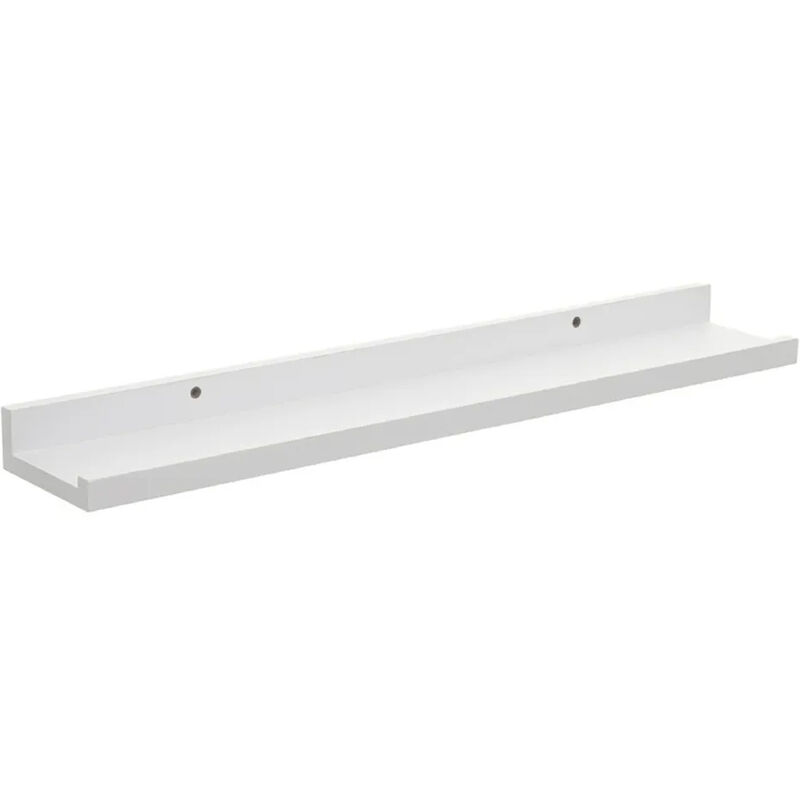 foto del prodotto bakaji mensola da parete scaffale a muro in mdf bianco 80x8x3,70 cm organizer minimal