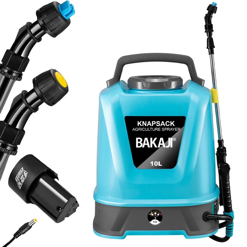 foto del prodotto bakaji nebulizzatore a batteria 10litri senza fili spruzzatore a pressione per giardino