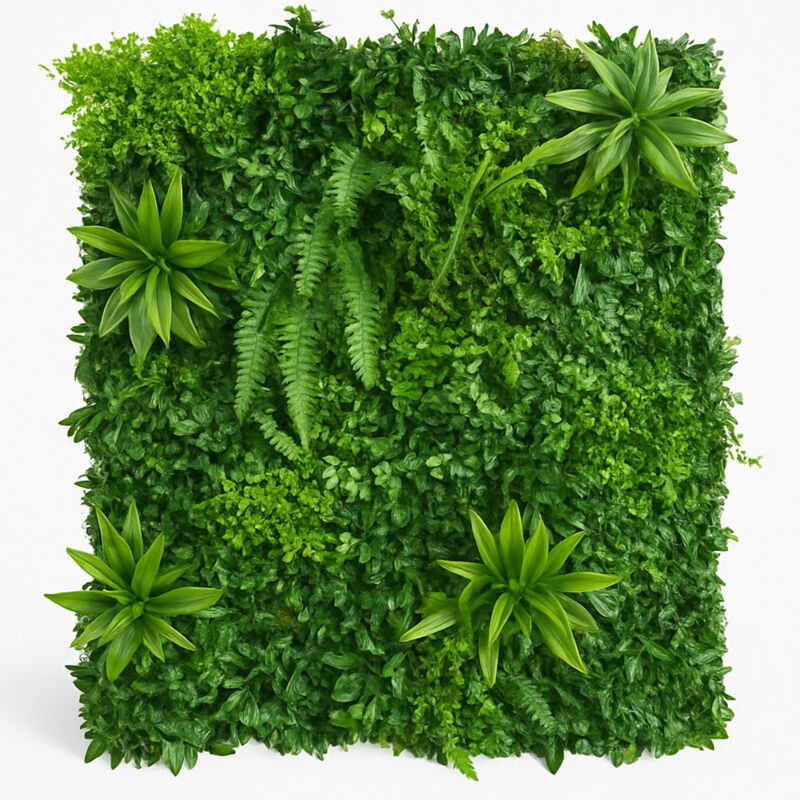 foto del prodotto bakaji pannello decorativo verde bosco da muro parete 100x100 cm per interni e esterni