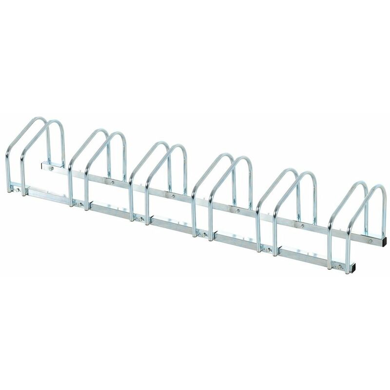foto del prodotto bakaji parcheggio porta bici 6 posti stand cavalletto rastrelliera bicicletta acciaio