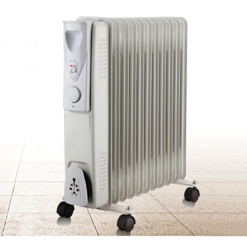foto del prodotto bakaji radiatore ad olio 11 elementi riscaldanti elettrico 2500w 3 impostazioni calore