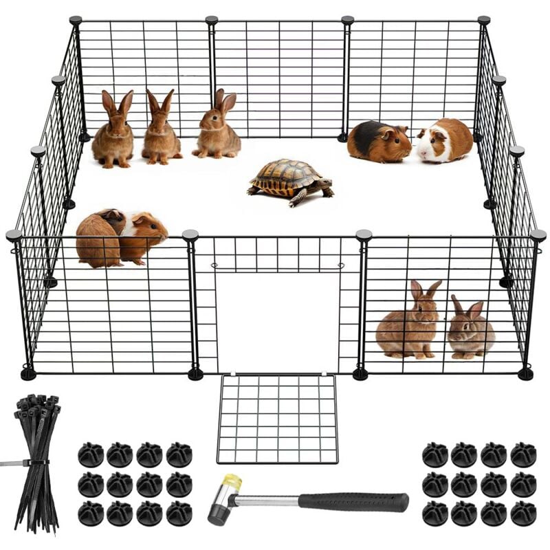 foto del prodotto bakaji - recinto animali di piccola taglia con porta apribile per criceti conigli 12 pz