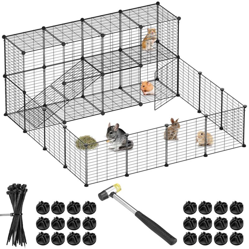 foto del prodotto bakaji - recinto animali piccola taglia recinzione personalizzabile criceti conigli 36 pz