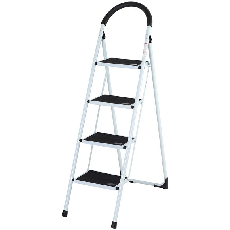 foto del prodotto bakaji scala scaletta pieghevole 4 gradini antiscivolo sgabello scaletto acciaio 150kg