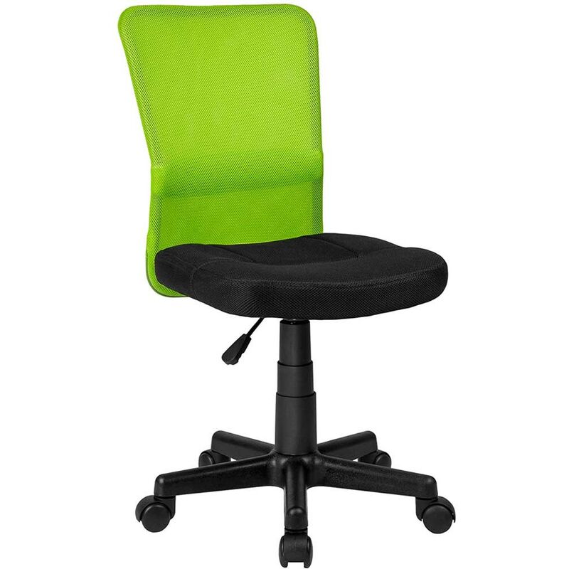 foto del prodotto bakaji sedia scrivania ufficio cameretta girevole tessuto rete altezza regolabile verde