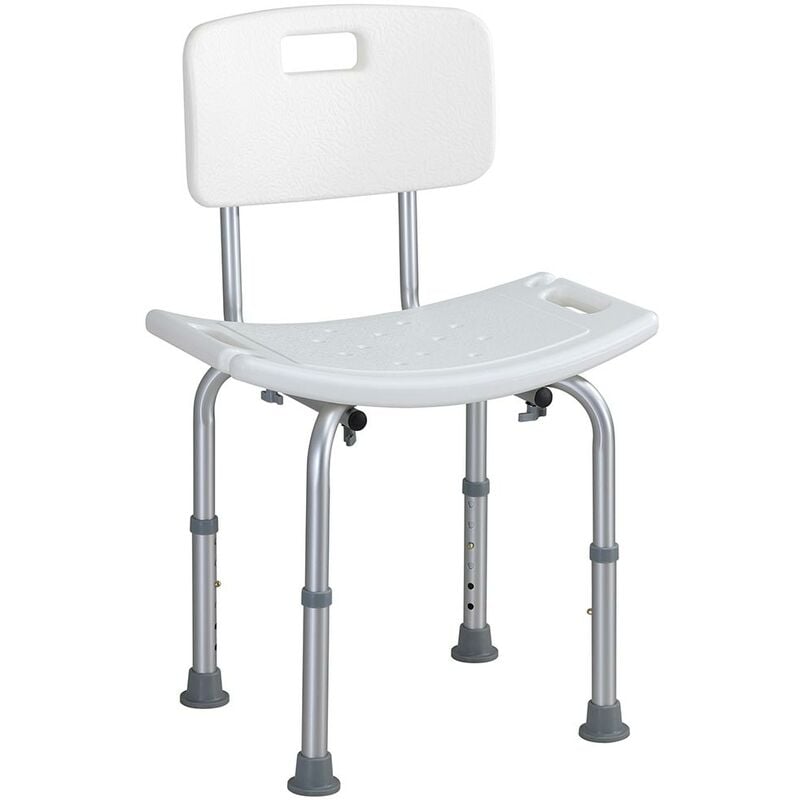 foto del prodotto bakaji - sedile da doccia con schienale altezza regolabile sedia sgabello vasca anziani