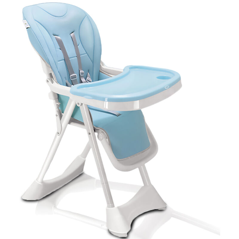 foto del prodotto bakaji seggiolone happy pappa 0 36 mesi chiusura salvaspazio vassoio e cinture celeste