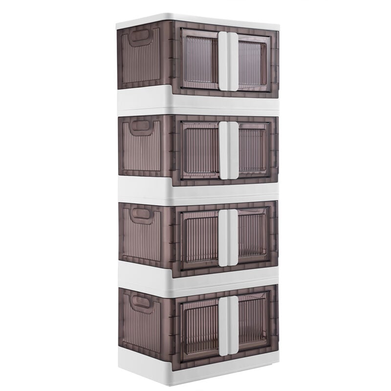 foto del prodotto bakaji - set 4 scatole contenitori stoccaggio portaoggetti organizer pieghevole 4 x 45 l