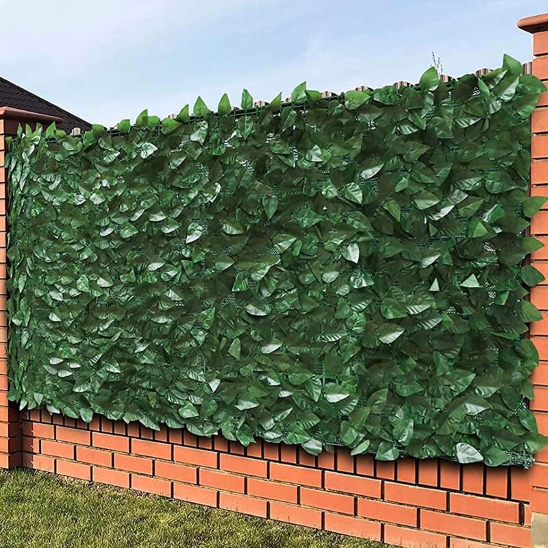 foto del prodotto bakaji siepe artificiale sintetica 1 x 3 metri rotolo anticaduta rete foglie edera