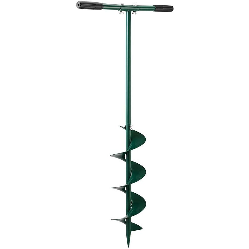foto del prodotto bakaji trivella a mano manuale altezza 100 cm spirale 15 cm impugnatura morbida verde