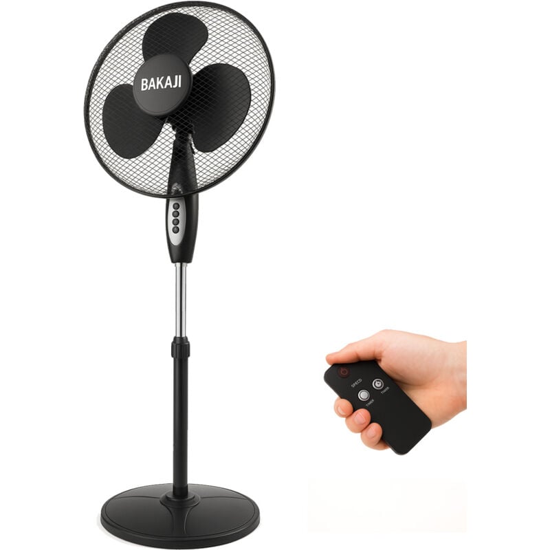 foto del prodotto bakaji ventilatore colonna piantana 45w 40cm 3 velocita altezza regolabile telecomando