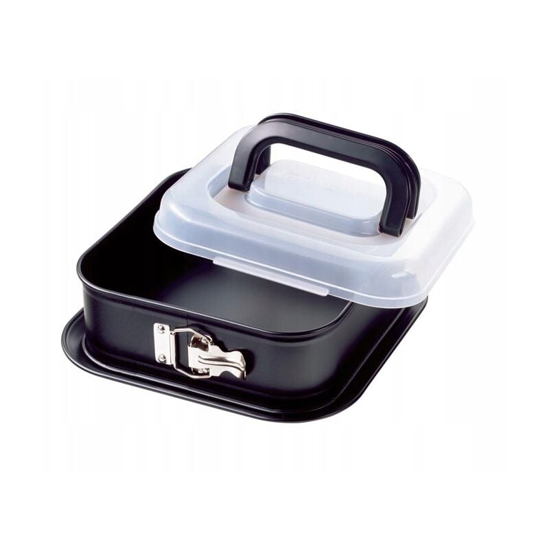 foto del prodotto bake take macchina per torte quadrata nera con coperchio 24x24cm kaiser