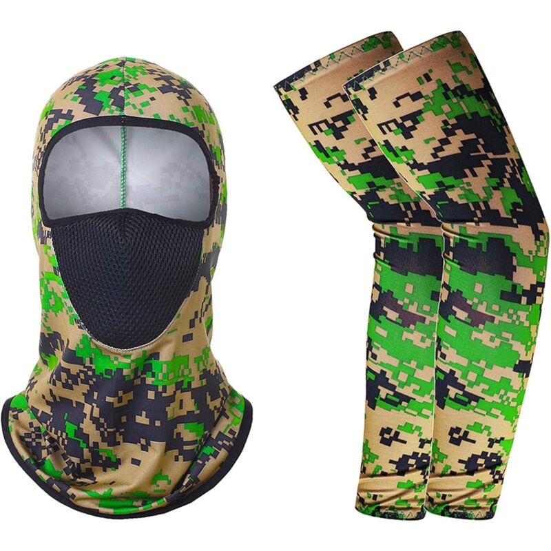 foto del prodotto balaclava riding face mask scaldacollo anti uv con protezione e raffreddamento, con maniche in seta ghiacciata per uomo donna