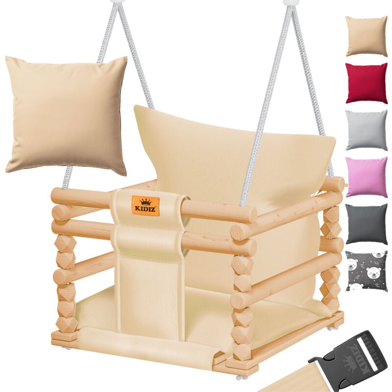 foto del prodotto balan oire b b si ge de balan oire avec rembourrage balan oire en bois avec anti bascule jusqu 60kg r glable en hauteur int rieur ext rieur