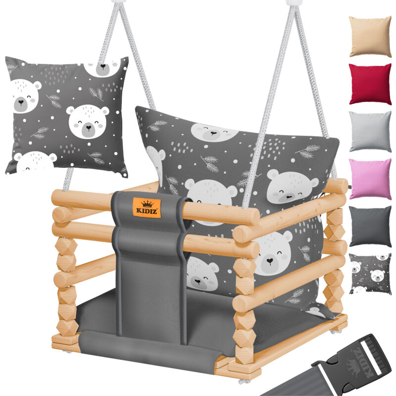 foto del prodotto balan oire pour enfants si ge de balan oire avec rembourrage balan oire en bois avec anti bascule jusqu 60kg r glable en hauteur indoor outdoor