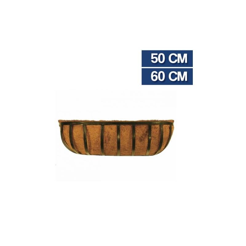 foto del prodotto balconiera fioriera vaso rettangolare in ferro involucro fibra di cocco 50537v cm 50 50537 