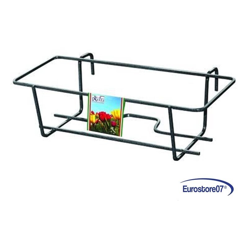 foto del prodotto balconiera in ferro cm 50 porta vaso ringhiera nero cm.50x27x15h fer 206358