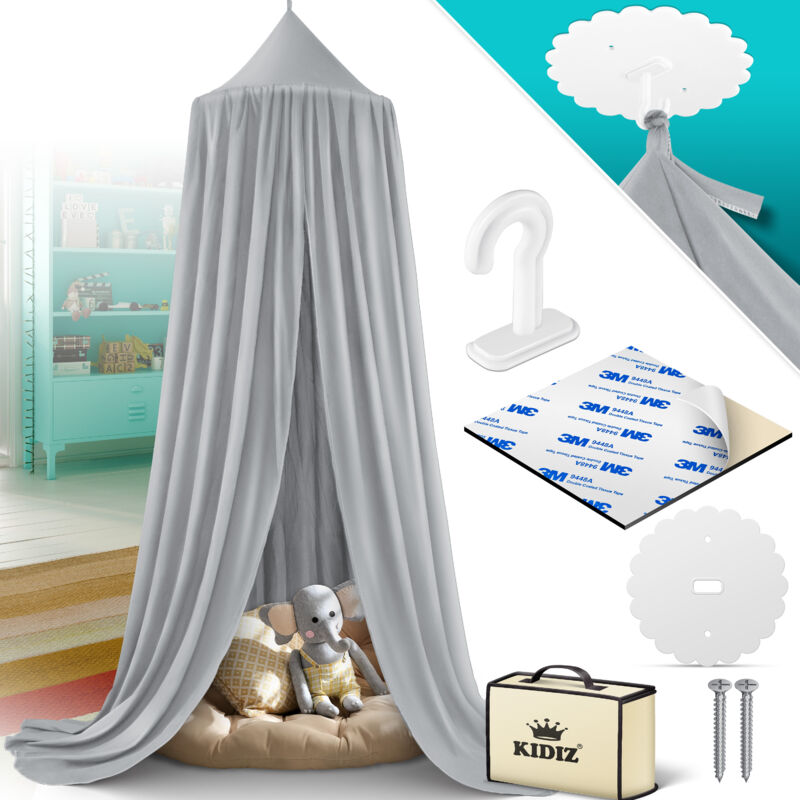 foto del prodotto baldacchino per la cameretta dei bambini baldacchino per lettino da camera incl. borsa portaoggetti senza foratura lunghezza orlo ca. 270cm