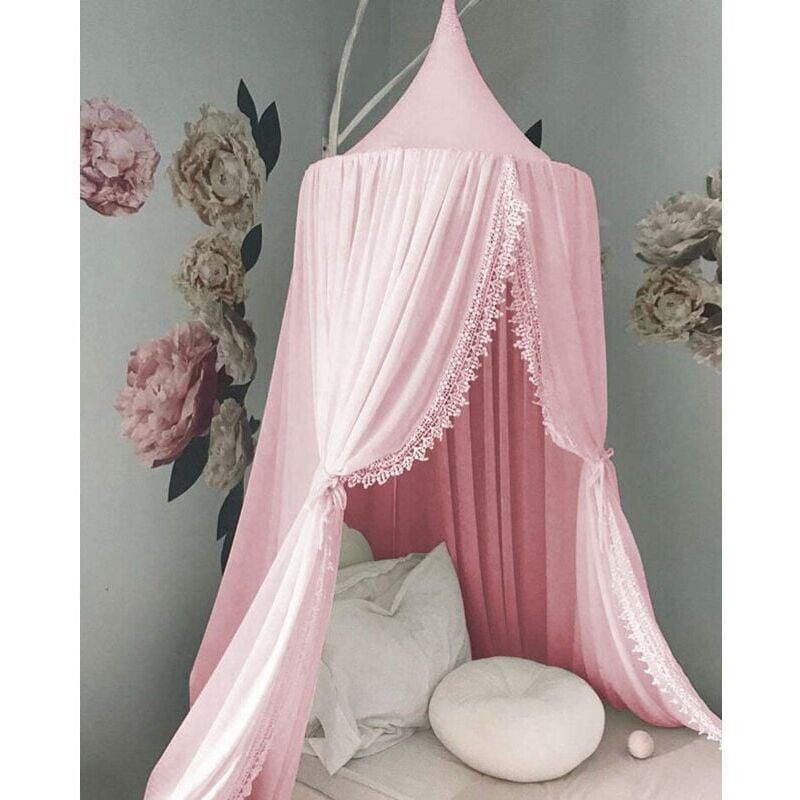 foto del prodotto baldacchino per letto per bambini, decorazione per cameretta per bambini, cotone, zanzariera, tende da gioco per bambini con principesse, decorazione