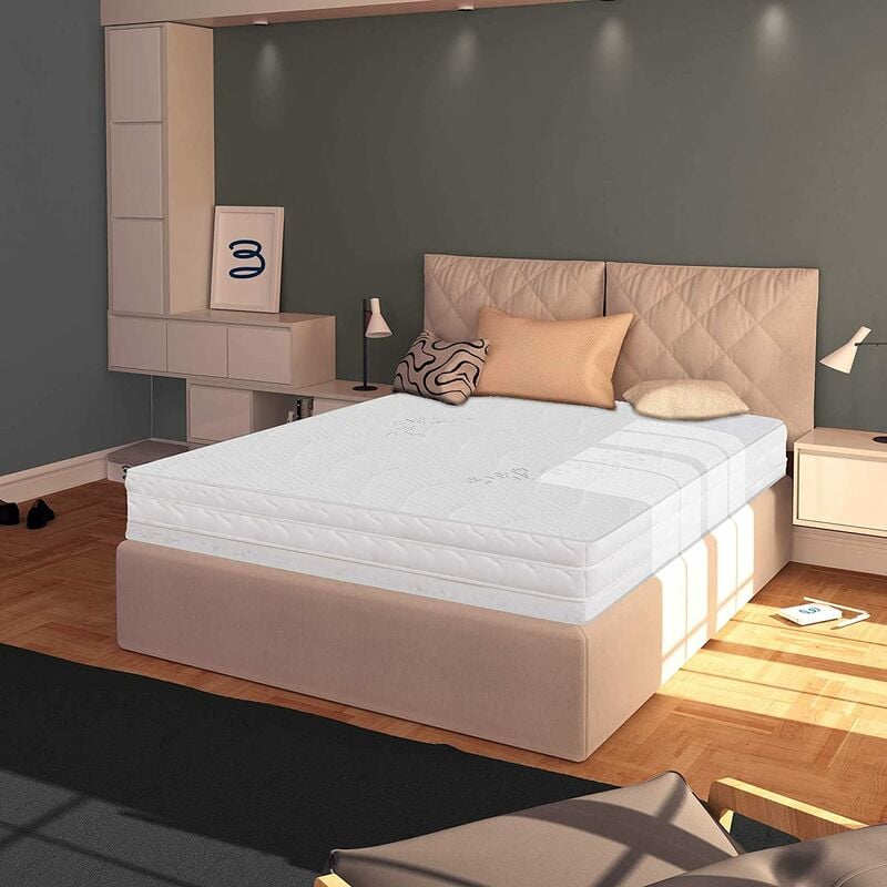 foto del prodotto baldiflex materasso easy silver h 15 cm con tessuto antibatterico e rivestimento bordato, matrimoniale 160x200 cm