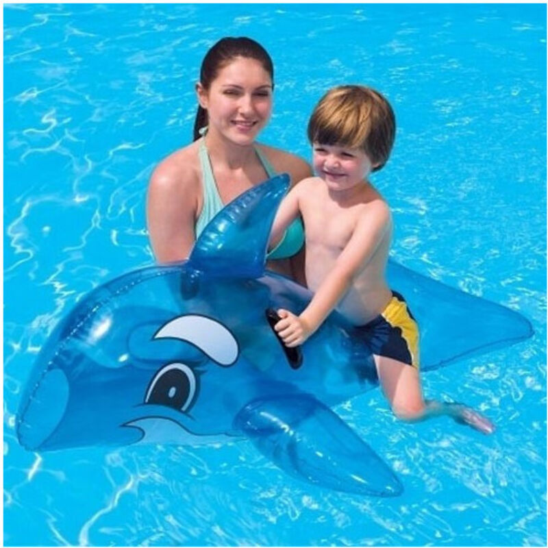 foto del prodotto balena gonfiabile per bambini azzurro trasparente 118 x 72 cm con maniglie trade shop traesio