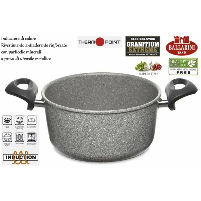 foto del prodotto ballarini casseruola eco granitium alluminio cm 16 2 manici