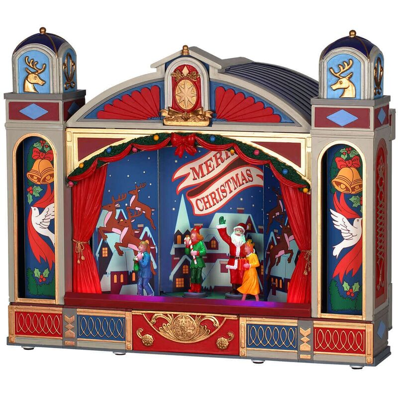 foto del prodotto balletto di natale, edificio animato per villaggio di natale in porcellana 