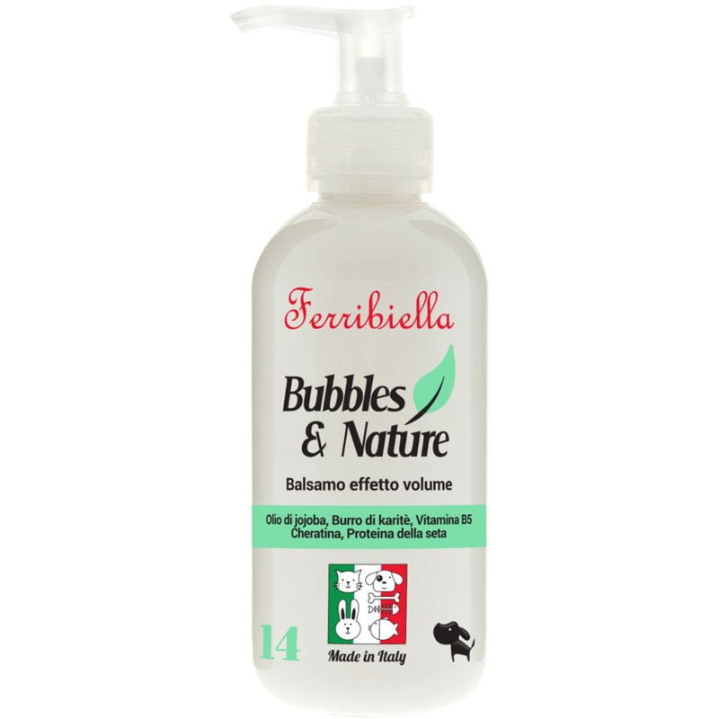 foto del prodotto balsamo volumizzante con olio di jojoba, burro di karite, cheratina e proteine della seta per cani 250 ml
