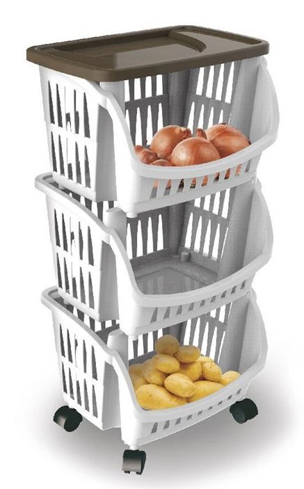 foto del prodotto bama carrello cucina tidy c ruote cm.39,,5x30x77 tortora