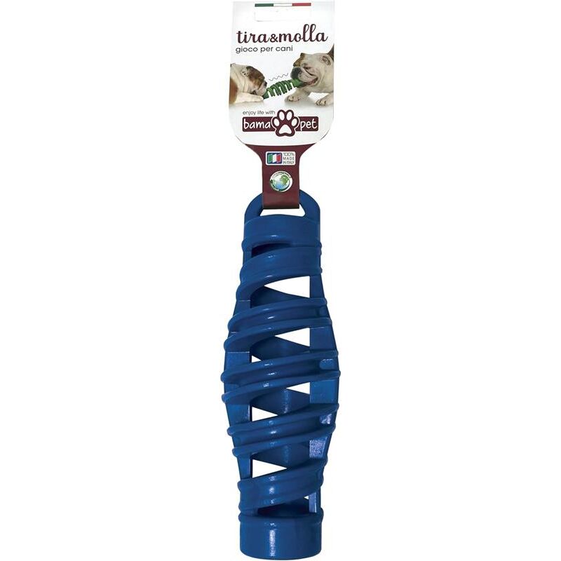 foto del prodotto bama gioco per cani tira molla stimola l attivazione mentale del cane cm d.8x25 galleggia e rimbalza colori assortiti
