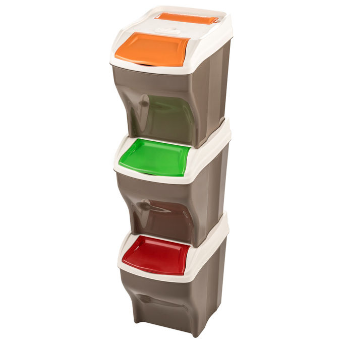 foto del prodotto bama pattumiera poker plus set di 3 pezzi da 27 litri colori assortiti per casa e arredamento