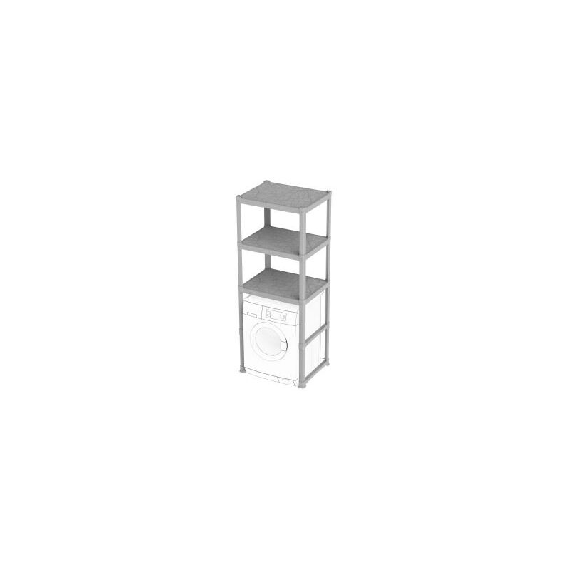 foto del prodotto bama scaffale coprilavatrice sabbia 3 piani cm 60x75x184