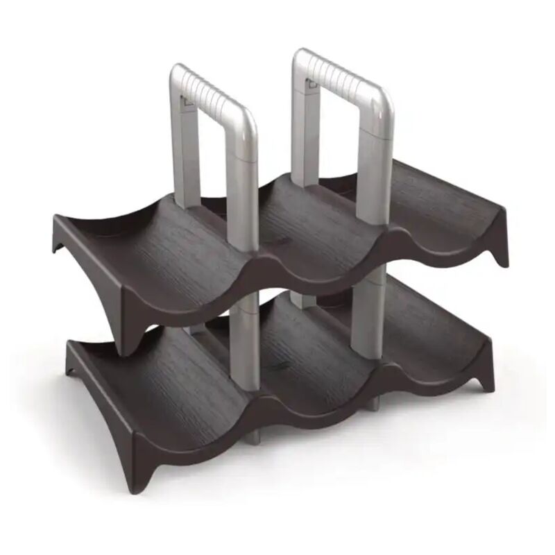 foto del prodotto bama supporto per bottiglie effetto legno la cantinetta 6 bottiglie cacao 33x19x27cm