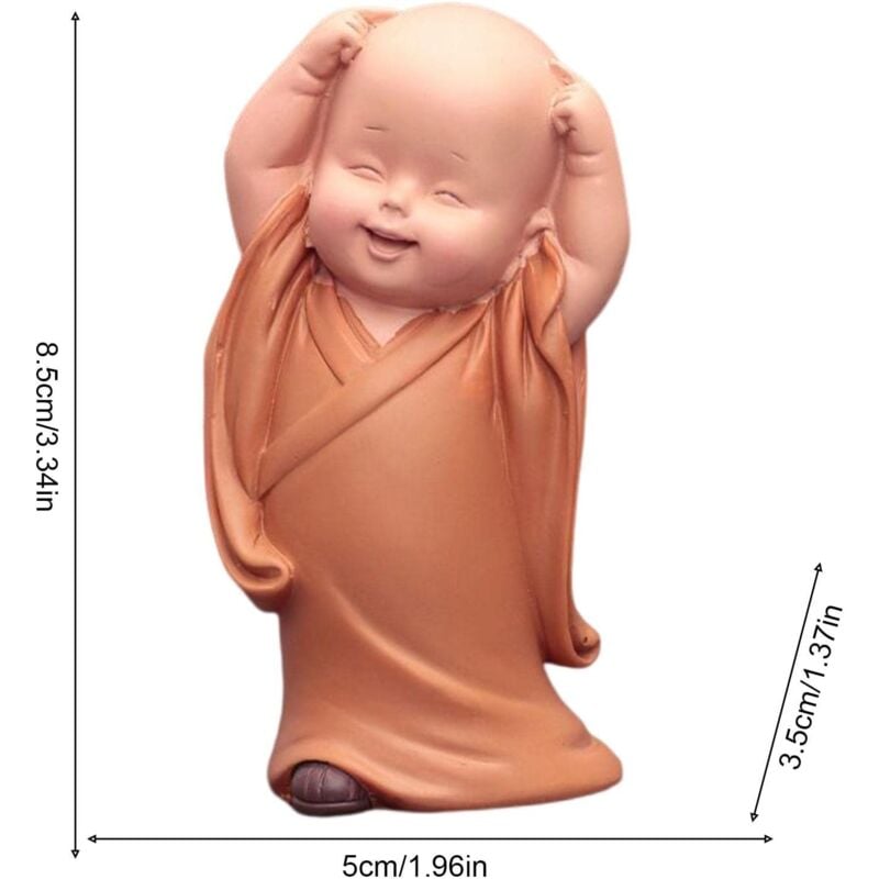 foto del prodotto bambino buddha monaci creativi grazioso piccolo monaco in resina, ornamento per cruscotto auto, piccola statua del buddha