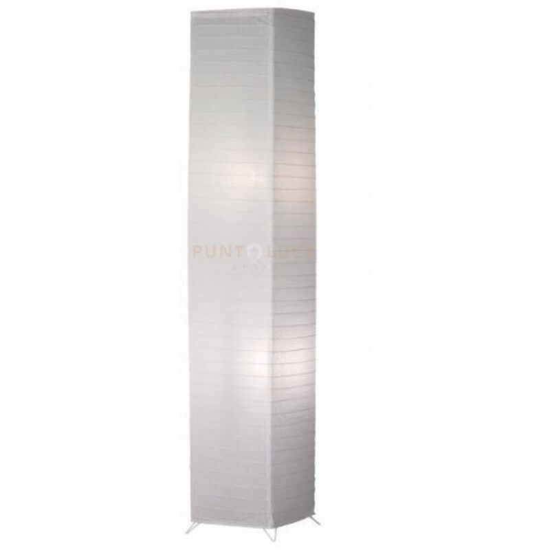 foto del prodotto bamboo lampada da terra carta di riso quadata bianca h.130cm 2 luci attacco e27