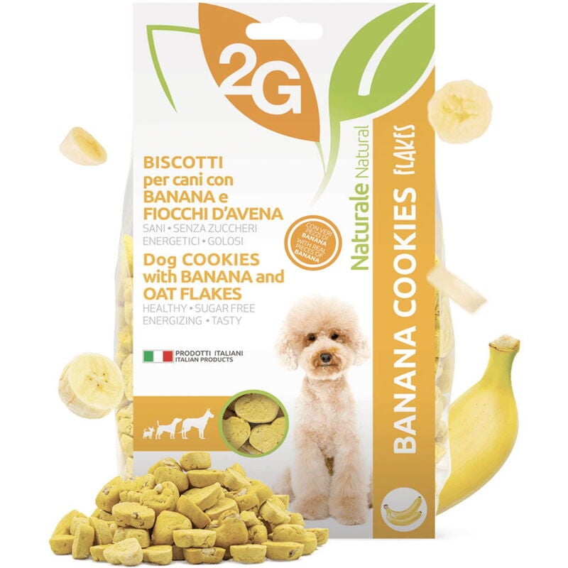 foto del prodotto banana cookies biscotti per cani con banana e fiocchi d'avena 350g