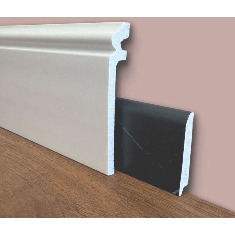 foto del prodotto bancale da 100ml di battiscopa coprimarmo ducale in polimeri linea basicboard 138x22mm bianco