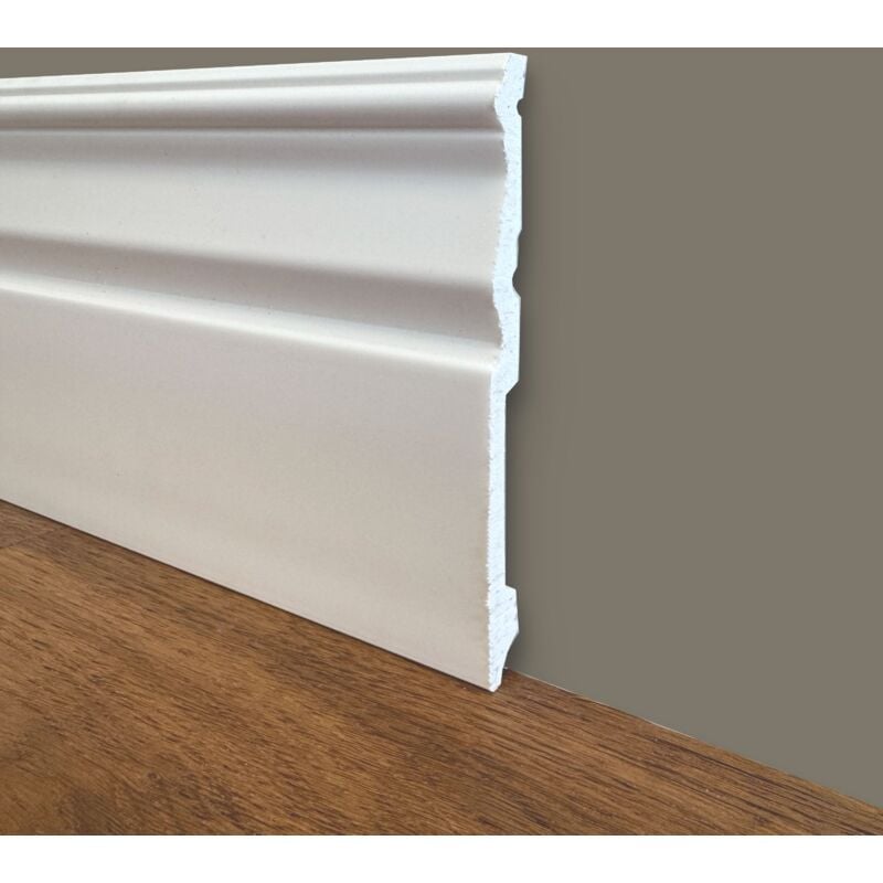 foto del prodotto bancale da 100ml di battiscopa romantico in polimeri linea basicboard 150x12mm bianco pitturabile