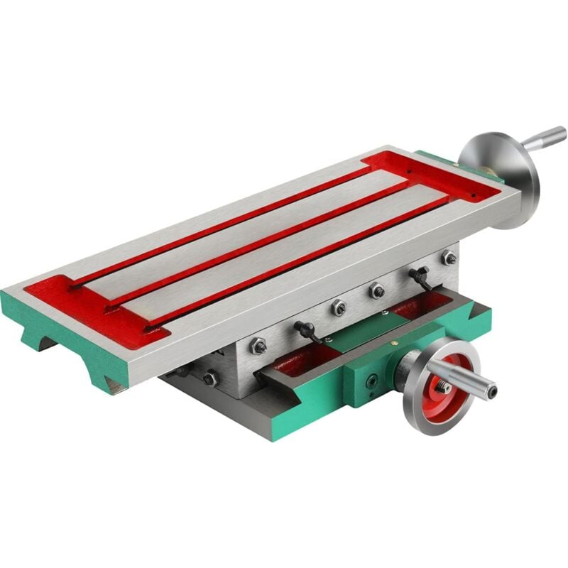 foto del prodotto banco da lavoro a 2 assi, fresatrice per tornitura in metallo, multifunzione, tavolo a croce, tavolo da lavoro con morsa, 450 x 170 mm