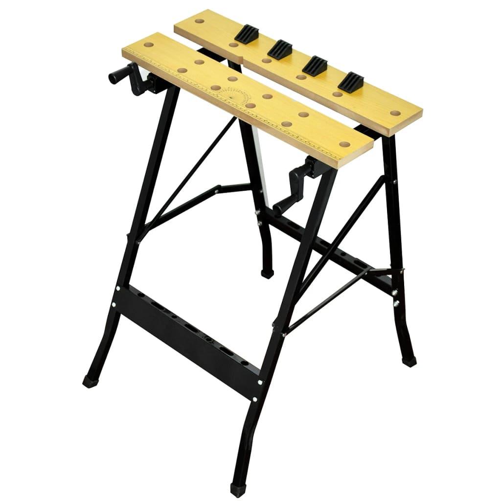 foto del prodotto banco da lavoro pieghevole da banco con bloccaggio piano tavolo 75 cm garage fai da te 02 0003654