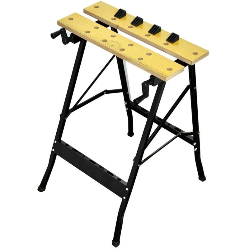 foto del prodotto banco da lavoro pieghevole da banco con bloccaggio piano tavolo 75 cm garage fai da te 020003654