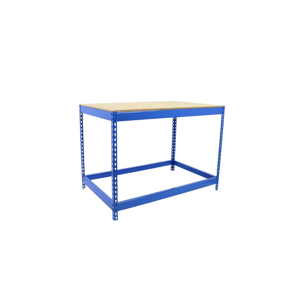 foto del prodotto banco tavolo da lavoro in metallo simon rack senza viti colore blu legno 900x1200x450 mm made in spain