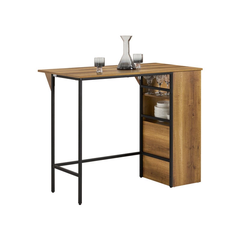 foto del prodotto bancone bar tavolo da pranzo con piano di lavoro espandibile tavolo da balcone in design industriale 120x 45 18 x95 cm fwt98 pf sobuy