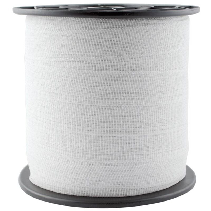 foto del prodotto banda colore bianco per recinzioni elettriche da 4 cm rotolo da 200m con 8 conduttori in acciaio da 0.16 mm