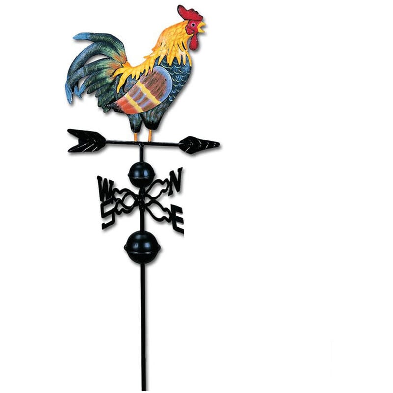 foto del prodotto banderuola in metallo a forma di gallo banderuola segnavento recinzioni da giardino paletto cortile tetti decorazione banderuola ornamento colorato