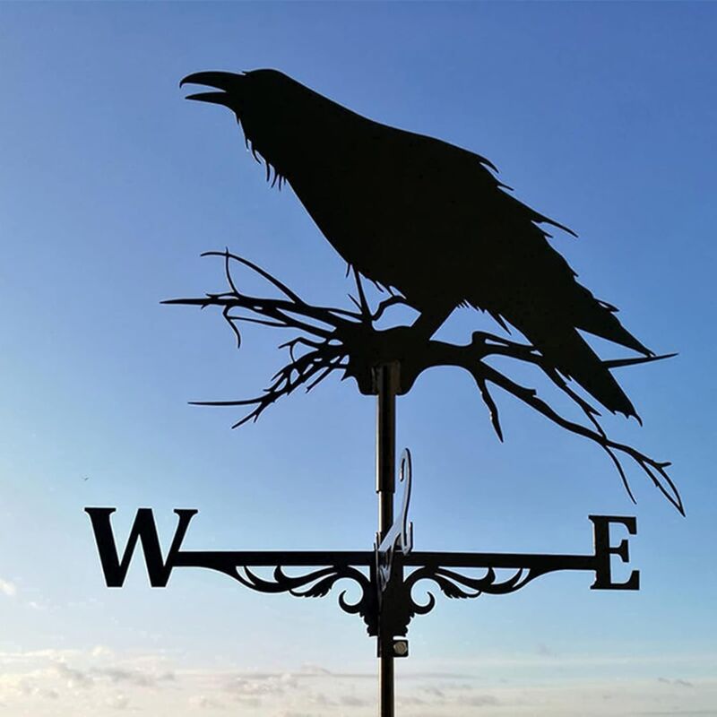 foto del prodotto banderuola raven per banderuola in acciaio per fattoria all aperto con staffa per tetto, banderuola in acciaio, regalo per giardino