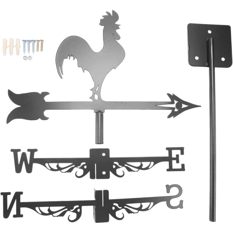 foto del prodotto banderuola segnavento silhouette retr indicatore decorativo della direzione del vento per fattoria all aperto, nero