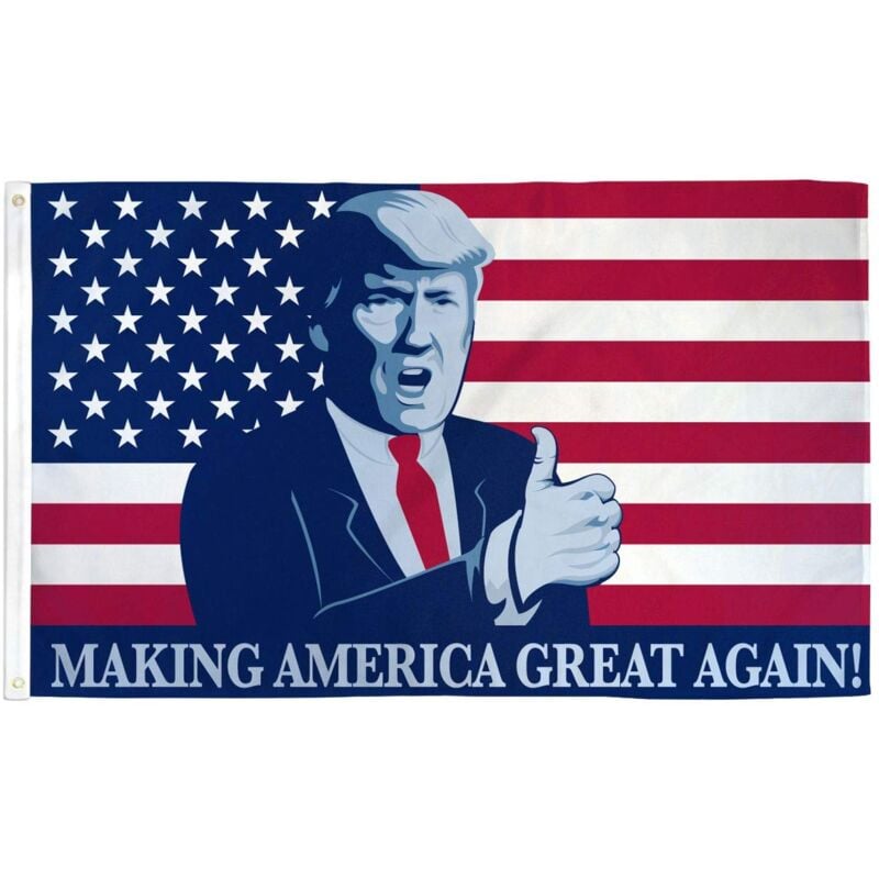 foto del prodotto bandiera donald trump presidente stati uniti rende l'america grandiosa 150x90cm - bandiera making america great 90 x 150 cm - az flag